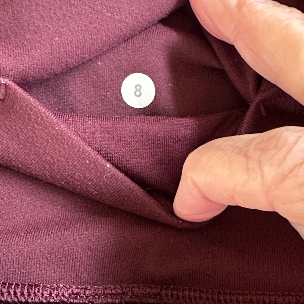 Lululemon Wunder Under Crop Burgundy laser cut High-Waisted Leggings-8